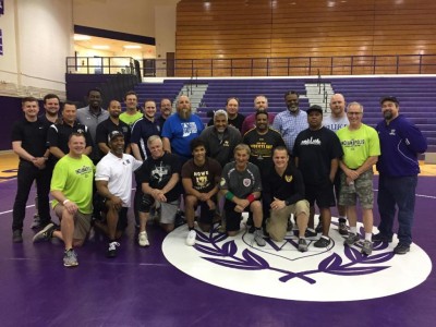 Held every year at George Washington High School, wrestlers attend a clinic with wrestling coaches who donate their time!